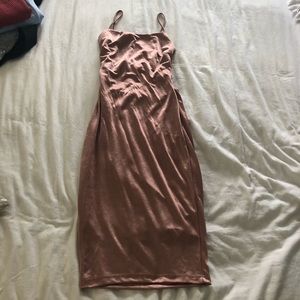 gold midi dress